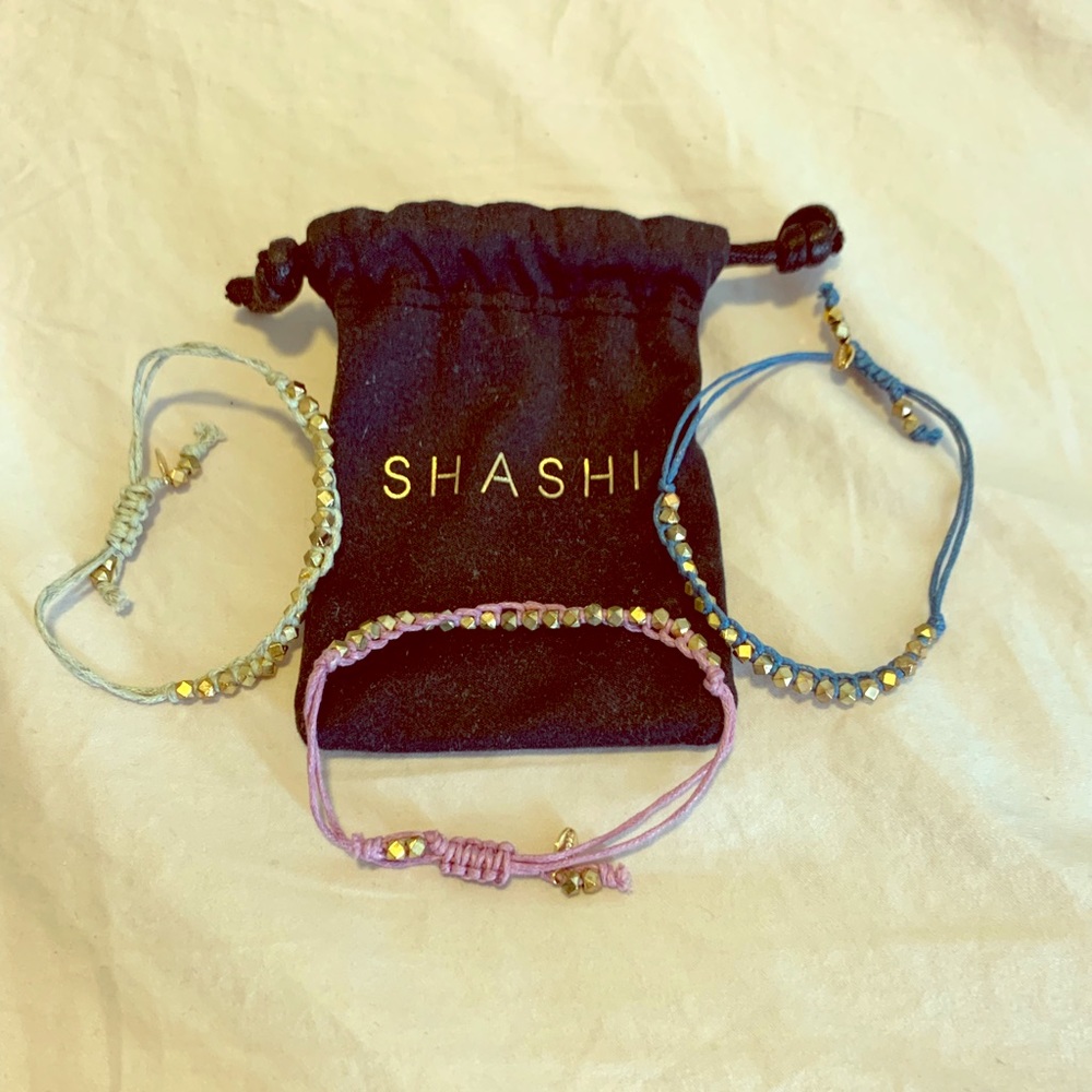 Shashi three colours rivet bracelets